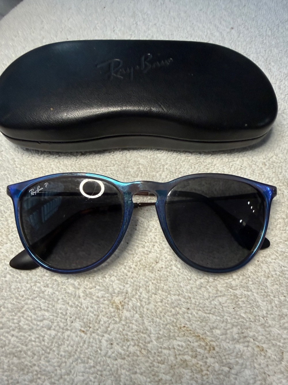 Ray Ban Polarized Chameleon Blue Erika Sunglasses Made in Italy RB 4171 Rare